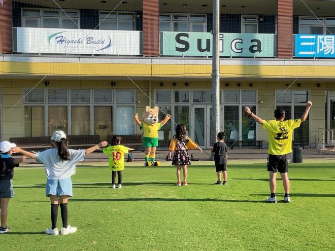 ユナイテッドパークでジェフィとラジオ体操