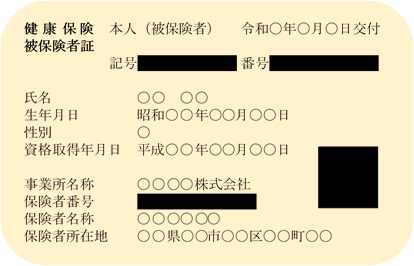 保険証のマスキング例