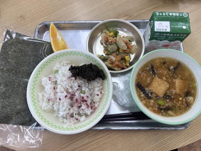 誉田小学校第1回レシピ給食提供