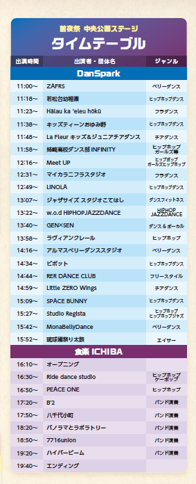 R8親子三代前夜祭タイムテーブル