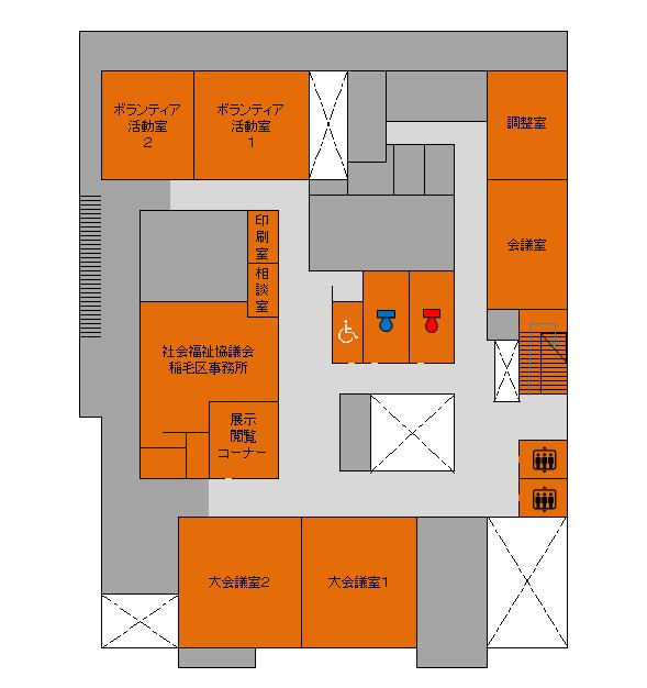 稲毛保健福祉センター3階案内図