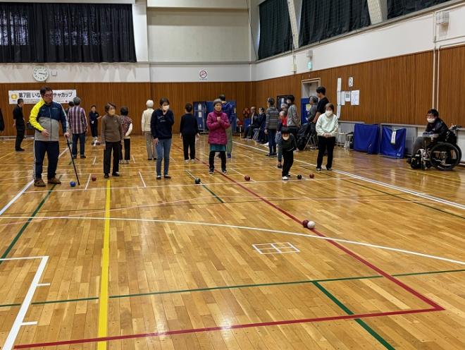 第7回いなげボッチャカップ試合の様子