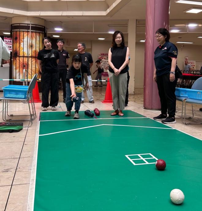 令和7年度第1回ボッチャ体験会ボッチャ体験の様子