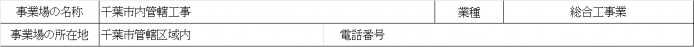 千葉市内管轄工事