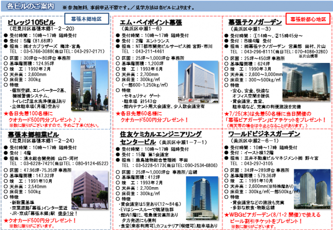 2019各ビルのご案内