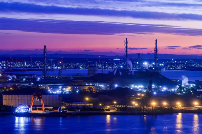 工場夜景_ポートタワー_ブルーモーメント