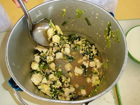 コマツナと豆腐の卵炒め