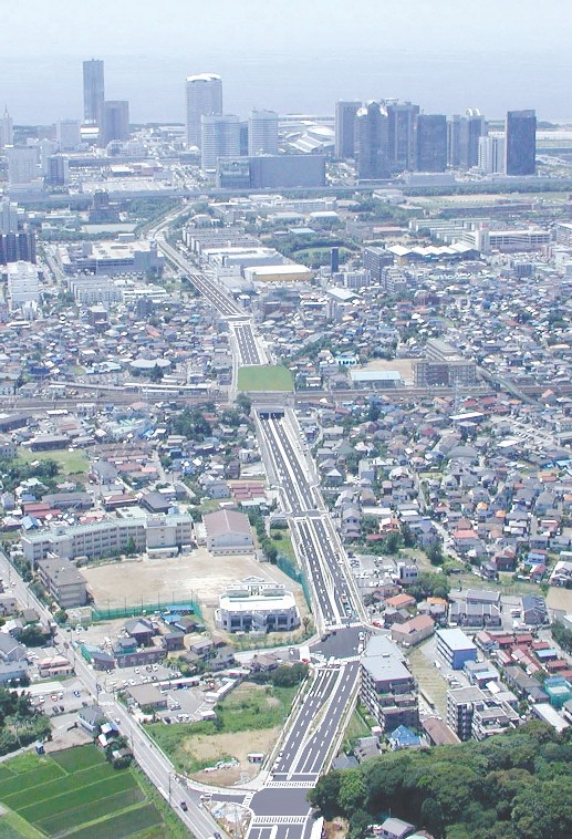 （遠景）都市計画道路美浜長作町線・主要地方道千葉鎌ヶ谷松戸線