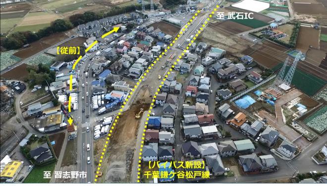 千葉鎌ケ谷松戸線の事業中の写真