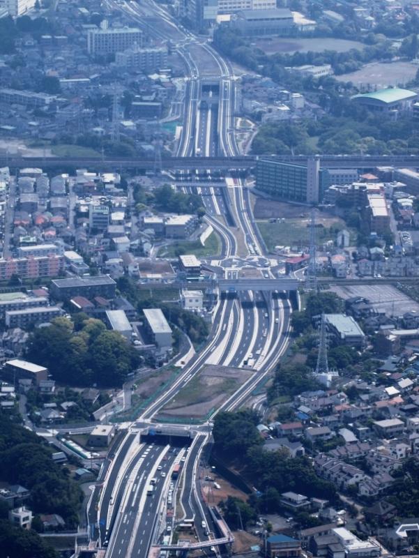 新港横戸町線を上空から撮影