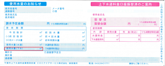 使用水量のお知らせ