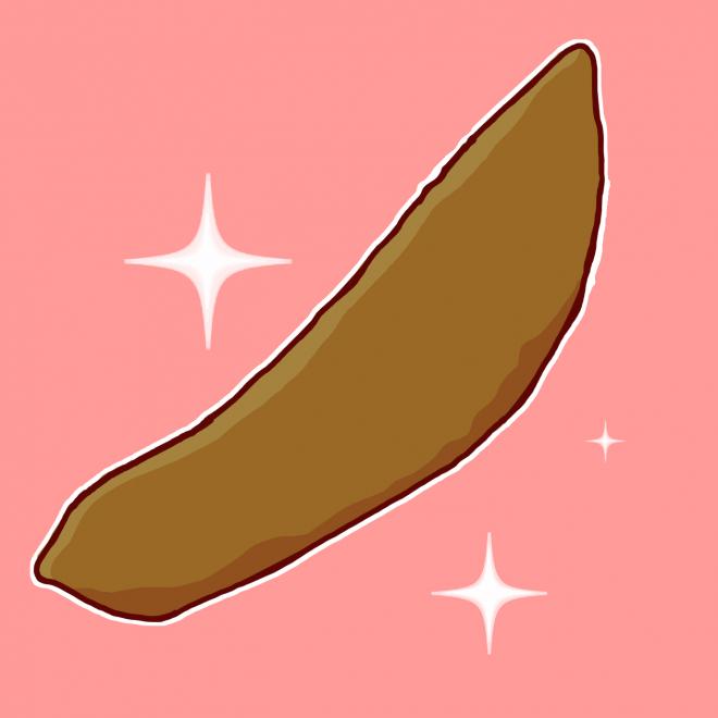 バナナ状のウンチの画像