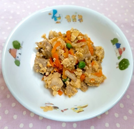 豚肉と高野豆腐の卵とじ