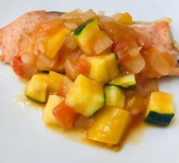 鮭のカラフルあんかけ