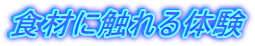 食材に触れる体験