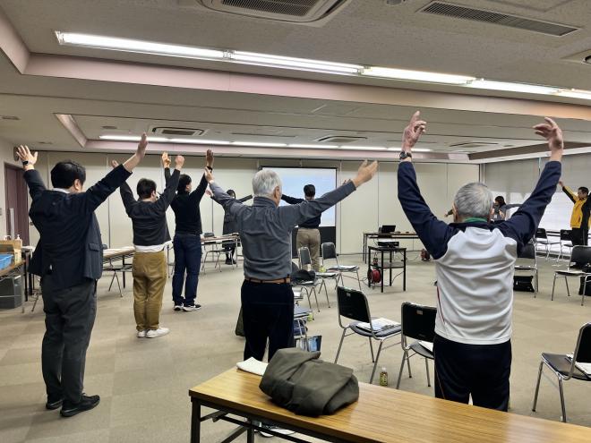 会議前に行ったラジオ体操(1)