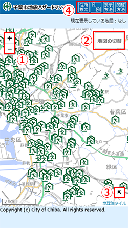 マップ画面（スマートフォン表示）