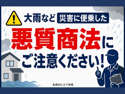 詐欺に注意（千葉豪雨）