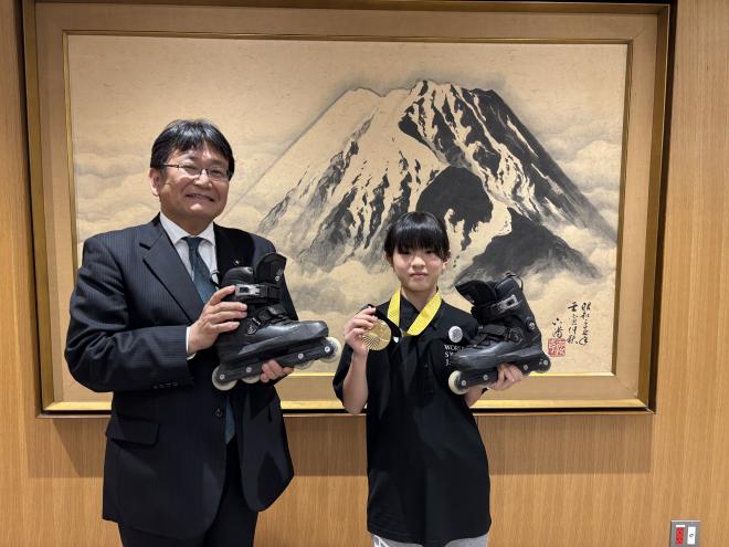 弥生小学校6年生の照屋瑠花選手