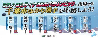 ミラノ・コルティナ2026パラリンピック市ゆかり選手横断幕