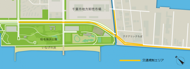 2023千葉シティトライアスロン大会交通規制図