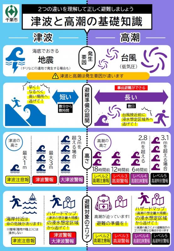 チラシ画像_津波と高潮の基礎知識（表面）_R8.6.