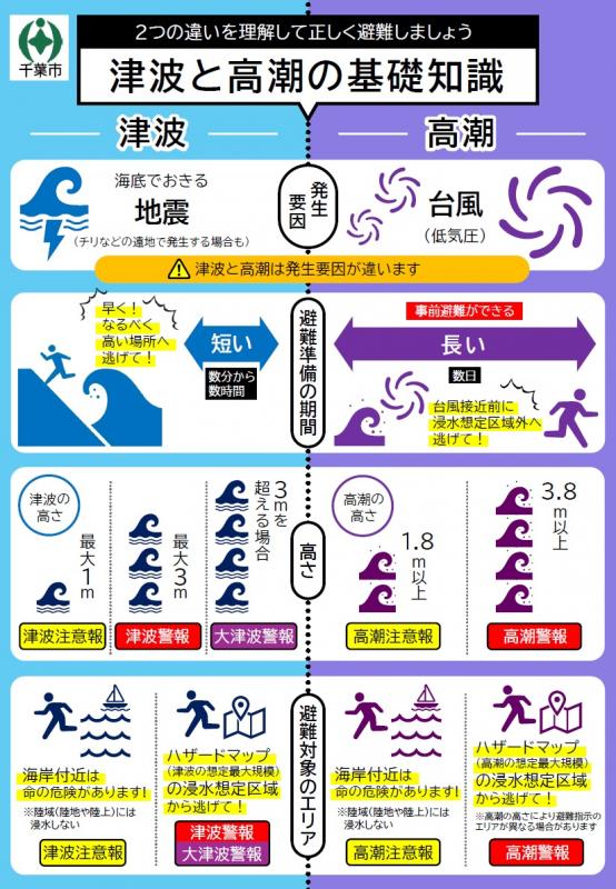 チラシ画像_津波と高潮の基礎知識（表面）R7.12