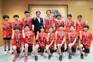 2024ADC第5回アジアドッジボール選手権大会 U13の部 千葉ドラーズ 優勝報告 表敬訪問