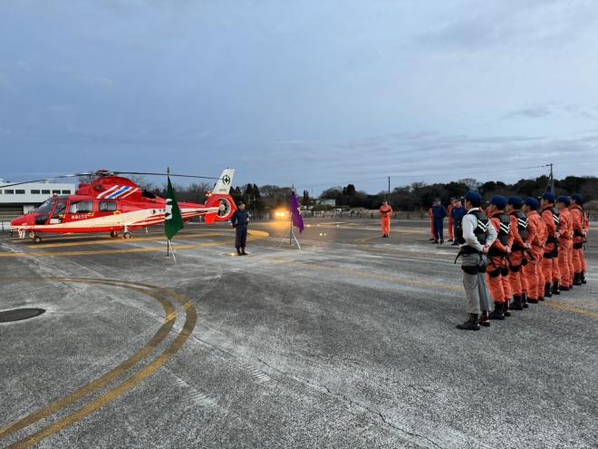 消防局航空部隊被災地派遣出動式