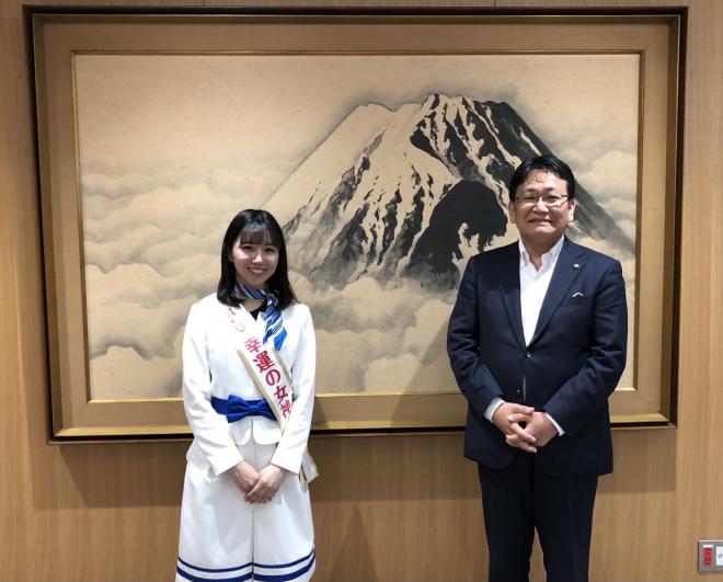 宝くじ「幸運の女神」表敬訪問