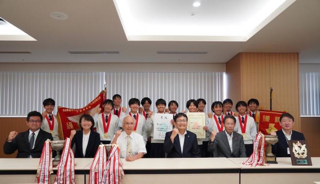 千葉経済大学附属高等学校各部全国大会出場表敬訪問