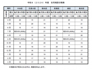 R8住宅相談日程表