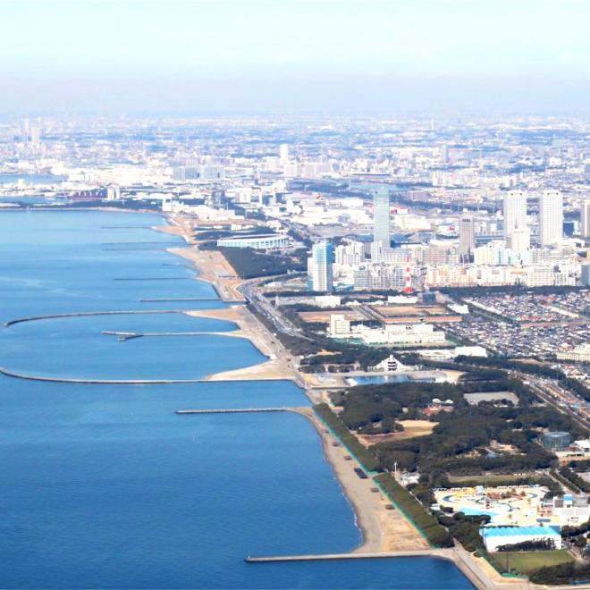 千葉市の人工海浜の画像