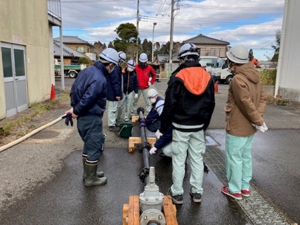 漏水管の応急復旧