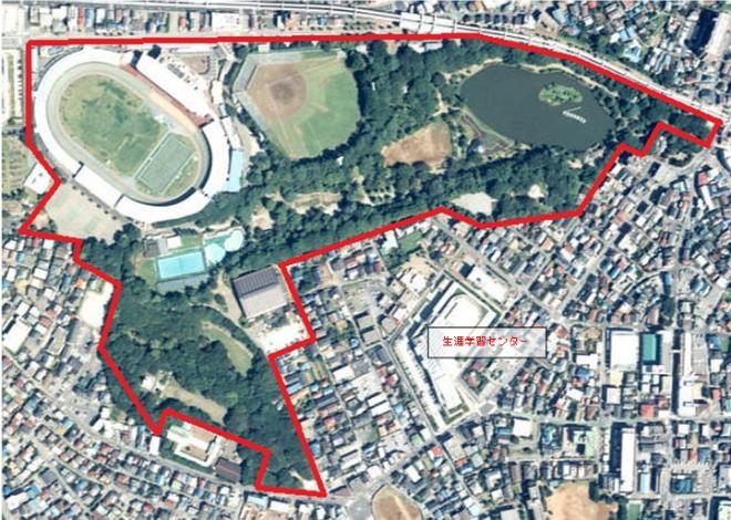 千葉公園航空写真2001年