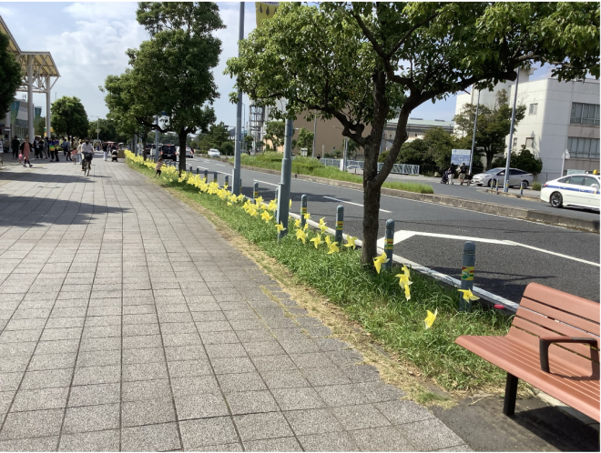 0927かざぐるまプロジェクト掲出後写真