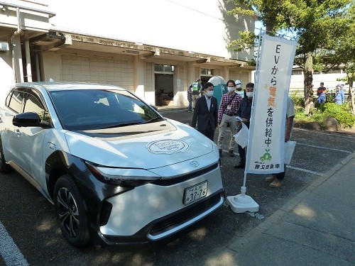 電気自動車による給電訓練